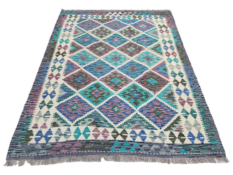 Fine Rare Color Afghan Choubi Kilim 193 x 150 CM