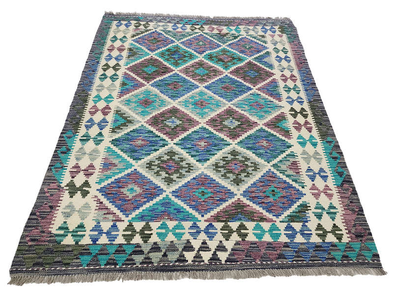 Fine Rare Color Afghan Choubi Kilim 193 x 150 CM