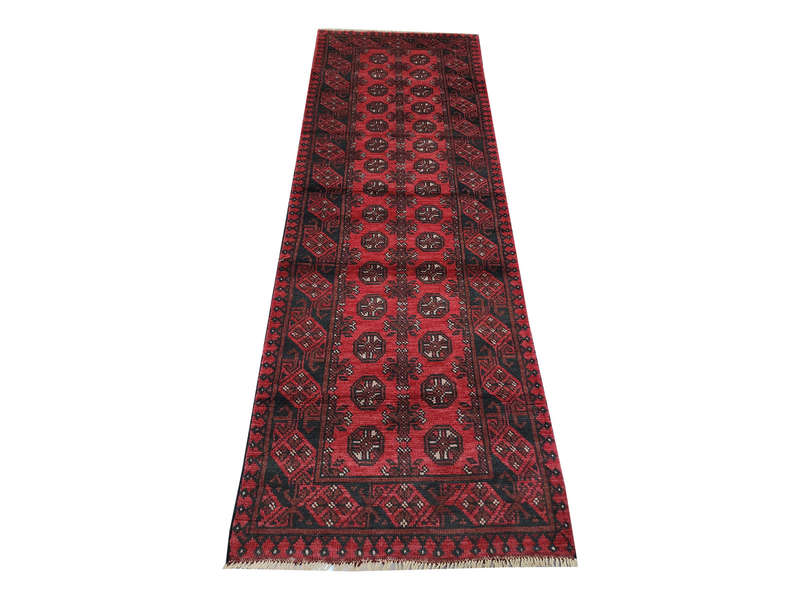 Good quality Red Afghan Runner 286 x 77cm