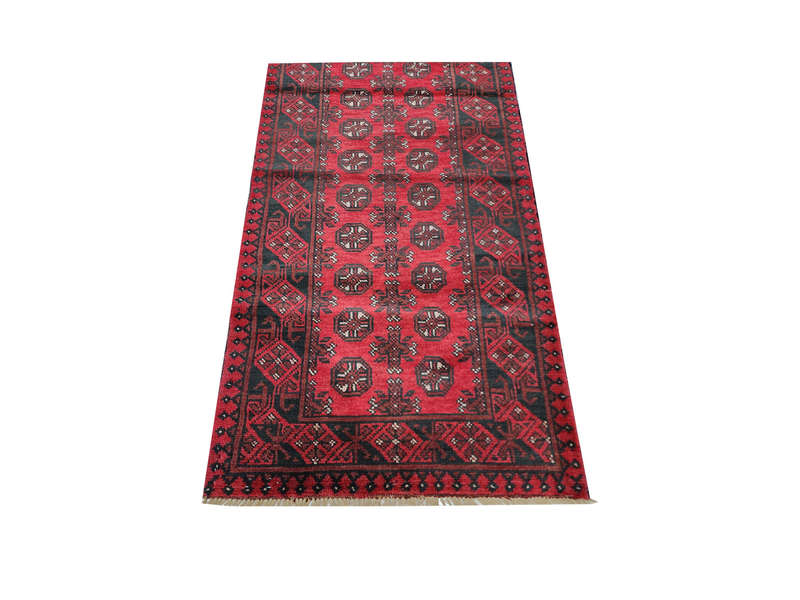 Good quality Red Afghan Runner 286 x 77cm