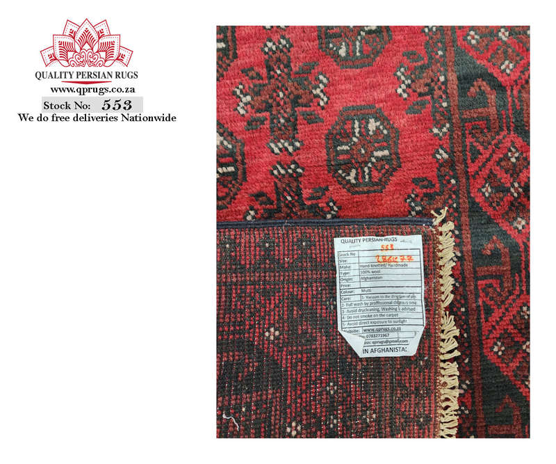 Good quality Red Afghan Runner 286 x 77cm