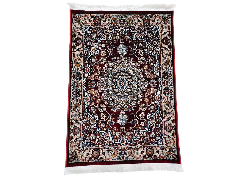 Beautiful Red Bedside Machine Made Carpet 110 x 80 CM