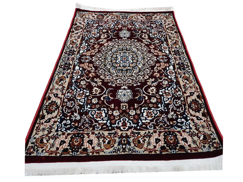 Beautiful Red Bedside Machine Made Carpet 110 x 80 CM