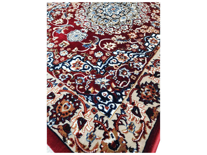 Beautiful Red Bedside Machine Made Carpet 110 x 80 CM