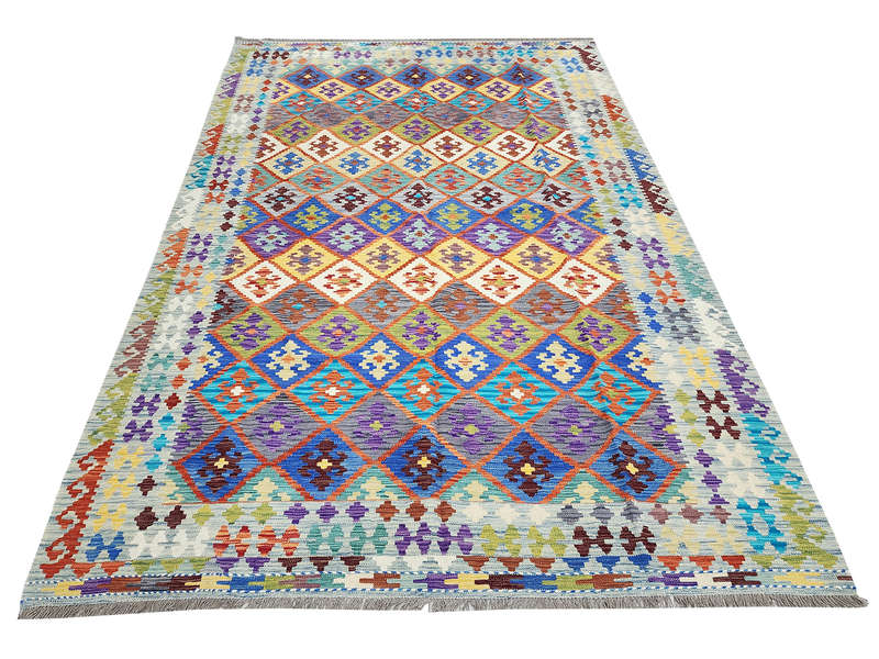 Beautiful Afghan Handwoven Choubi Kilim 308 X 201 CM
