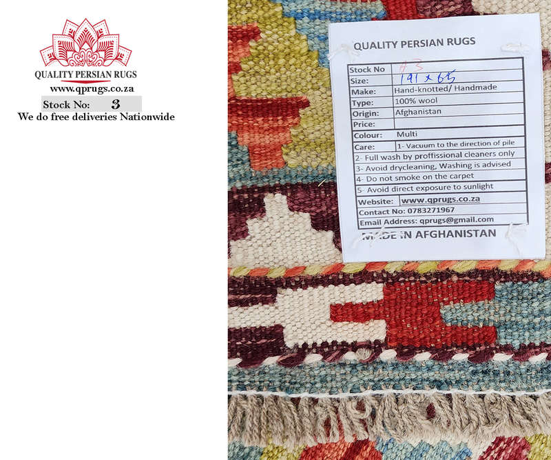 Stunning Afghan Choubi Kilim Runner 191 x 65 CM