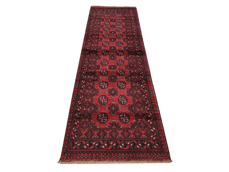 Beautiful Red Afghan Carpet 280 x 80 cm
