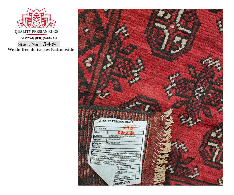 Beautiful Red Afghan Carpet 280 x 80 cm
