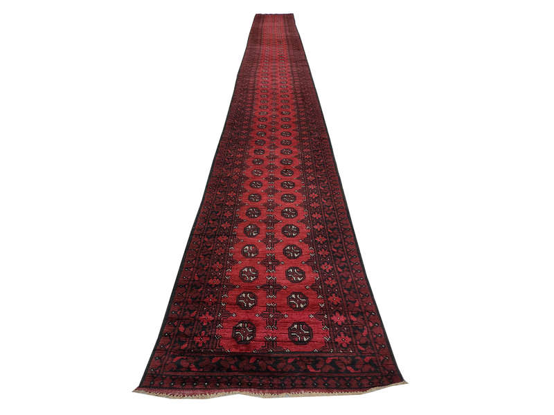 Fine Red Afghan Carpet 954 x 80 cm