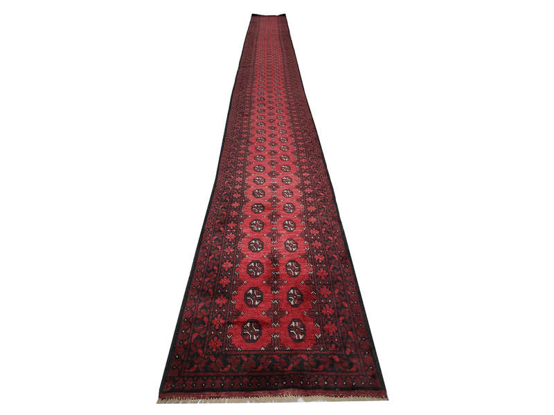 Fine Red Afghan Carpet 954 x 80 cm