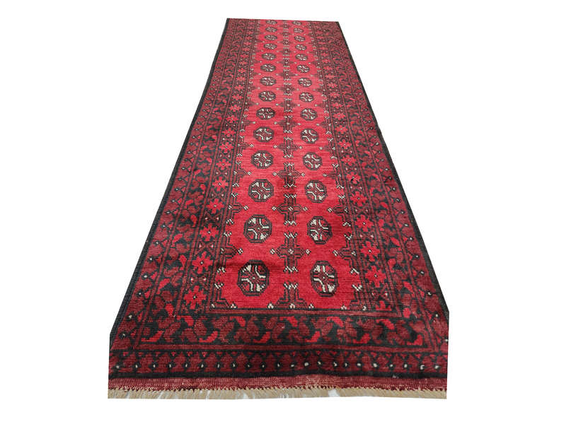 Fine Red Afghan Carpet 954 x 80 cm
