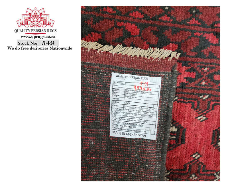 Fine Red Afghan Carpet 954 x 80 cm