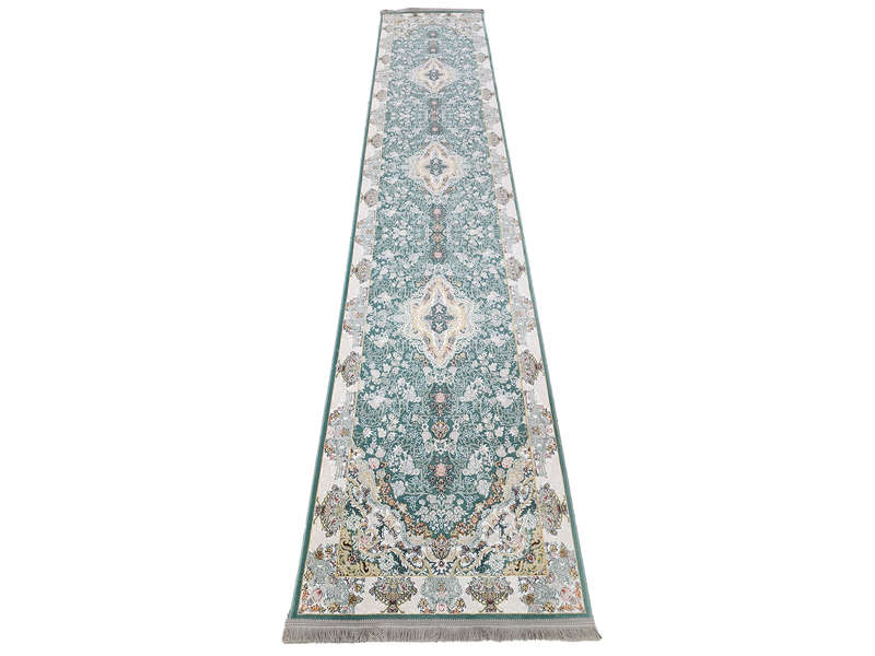 Beautiful Green Persian Machine Made Runner 400 x 80 CM