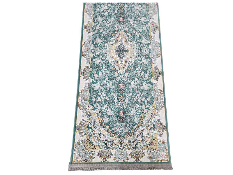 Beautiful Green Persian Machine Made Runner 400 x 80 CM