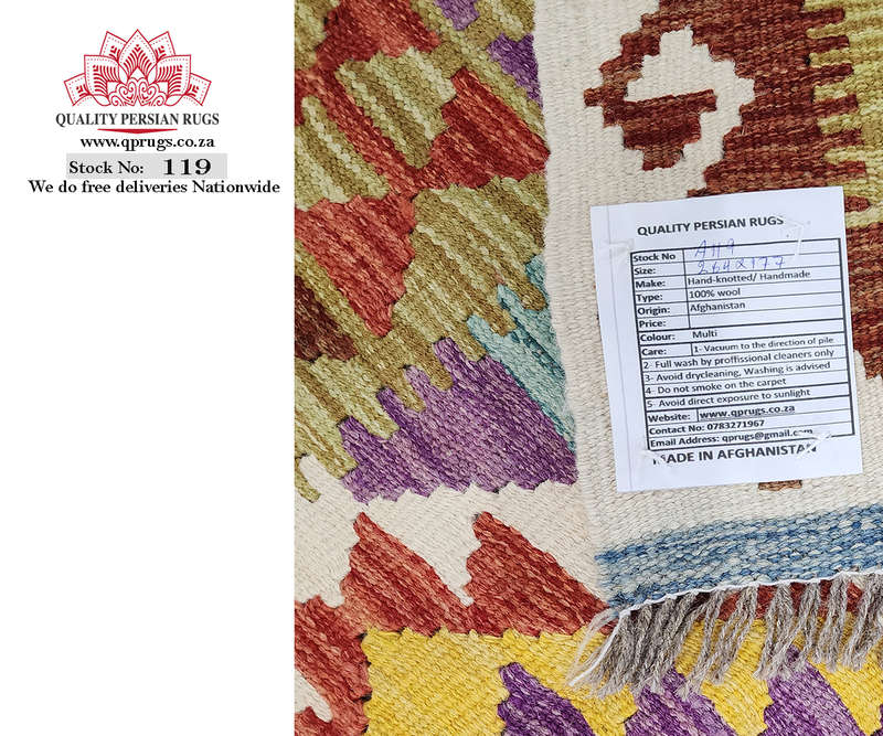 Afghan Handwoven Choubi Kilim 264 x 177 CM