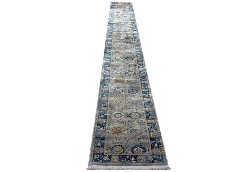 6 Meter Grey Machine Made Runner 600 x 80 CM
