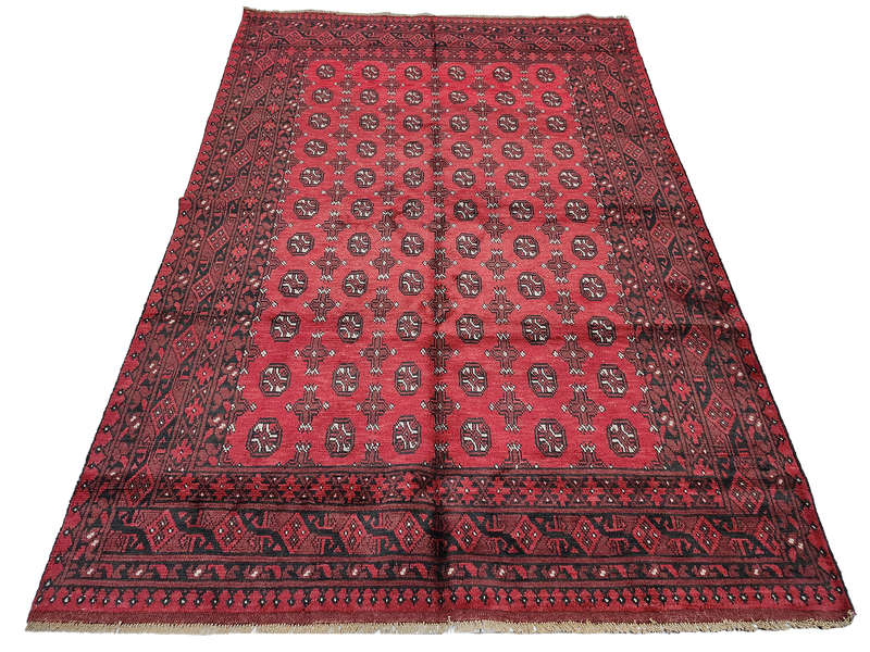 Beautiful Red Afghan Handmade Carpet 284 x 196 CM