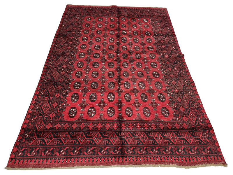 Beautiful Red Afghan Handmade Carpet 284 x 196 CM