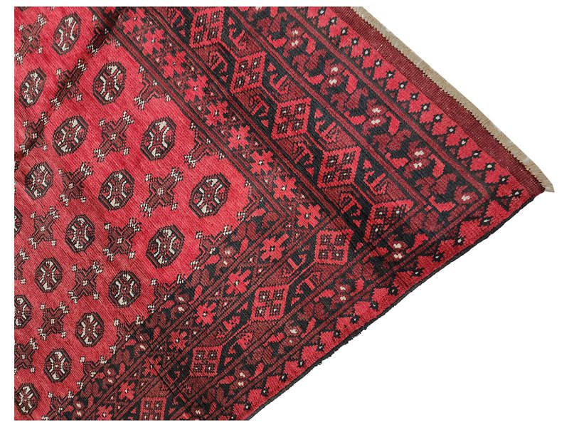 Beautiful Red Afghan Handmade Carpet 284 x 196 CM