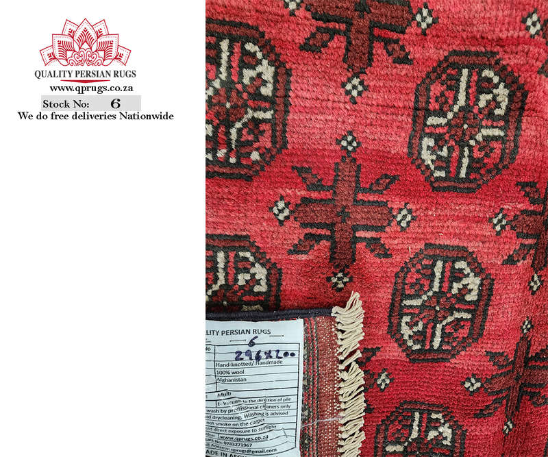 Stunning Red Afghan Handmade Carpet 296 x 200 CM
