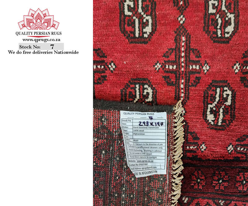 Gorgeous Red Afghan Handmade Carpet 293 x 197 CM