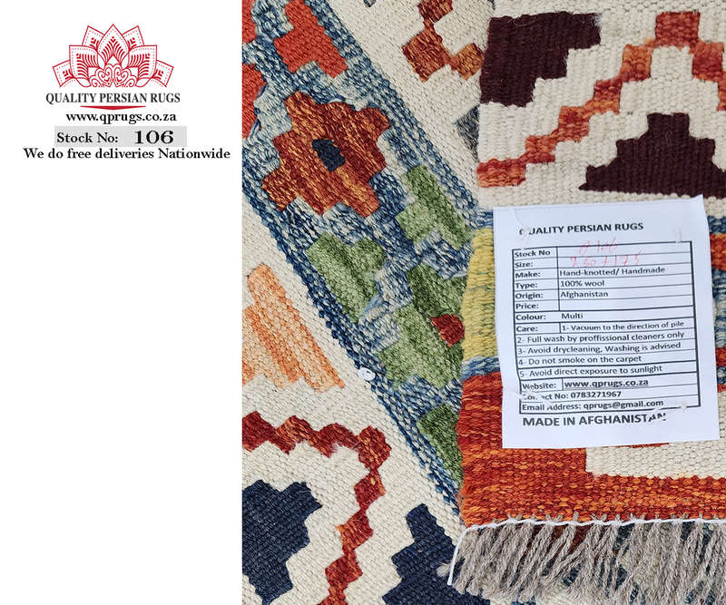 Stunning Afghan Handwoven Choubi Kilim 250 x 175 CM