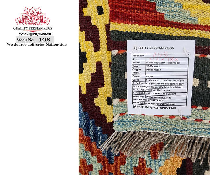 Afghan Handwoven Choubi Kilim 239 x 184 CM