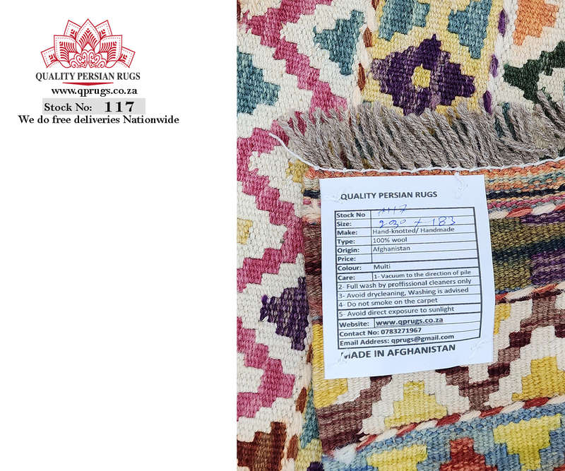 Beautiful Afghan Handwoven Choubi Kilim 230 x 183 CM