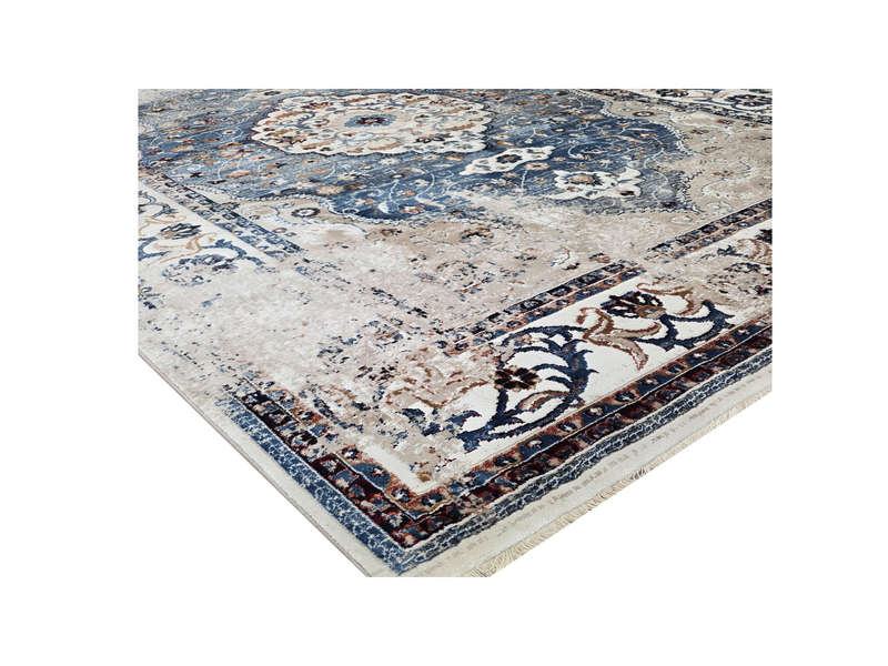 Blue Vintage Style Carpet 290 X 200 CM