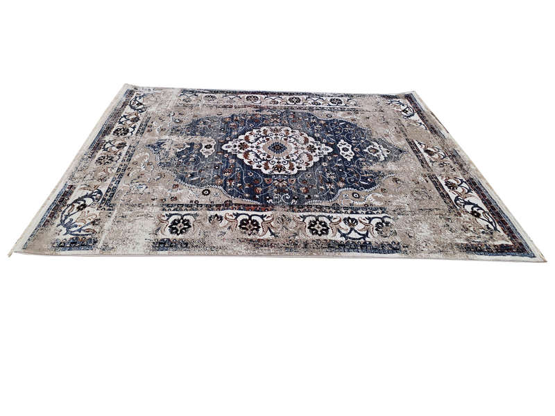 Blue Vintage Style Carpet 230 x 160 cm