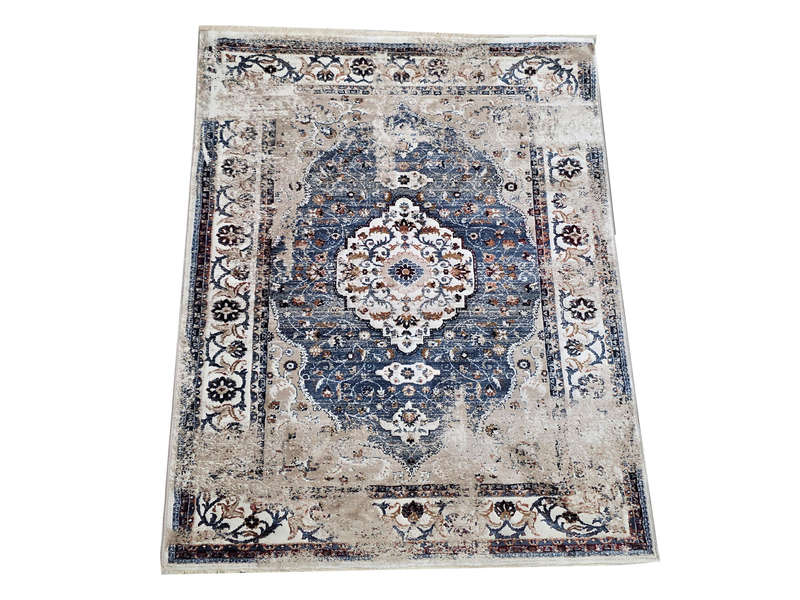 Fine Blue Vintage Style Carpet 180 x 120 cm