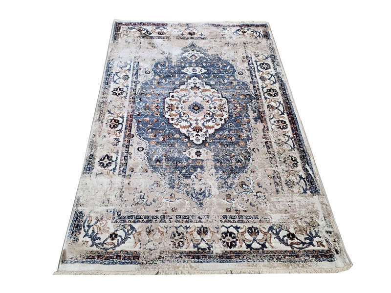 Fine Blue Vintage Style Carpet 180 x 120 cm