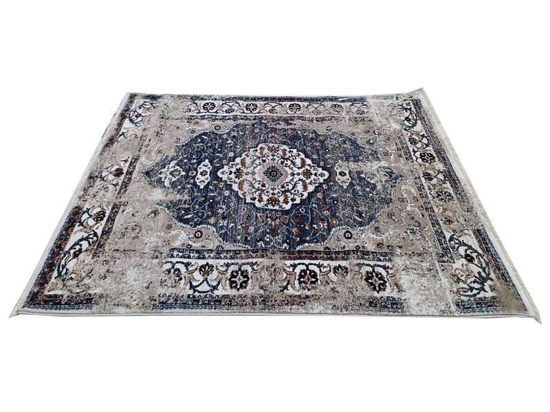 Fine Blue Vintage Style Carpet 180 x 120 cm