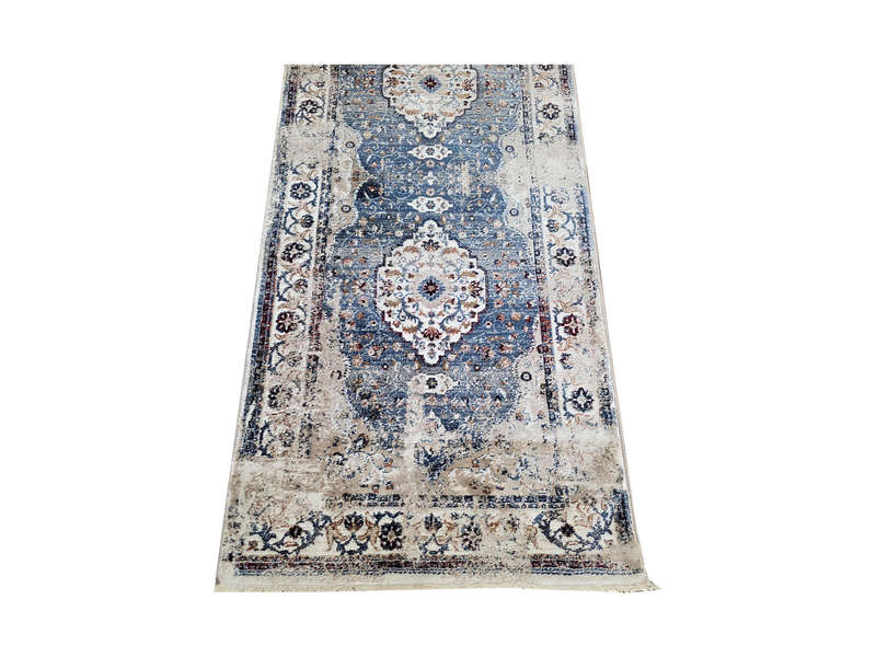 Fine Blue Vintage Style Carpet Runner 300 x 80cm