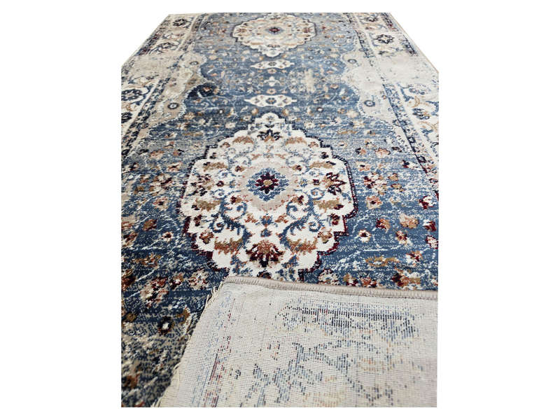Fine Blue Vintage Style Carpet Runner 300 x 80cm