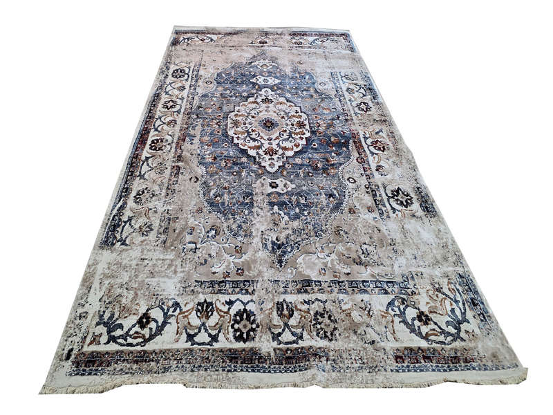 Blue Vintage Style Carpet 340 x 240 cm (3.5x2.5m)