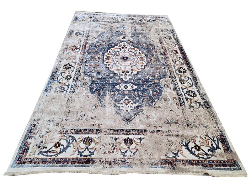 Blue Vintage Style Carpet 340 x 240 cm (3.5x2.5m)