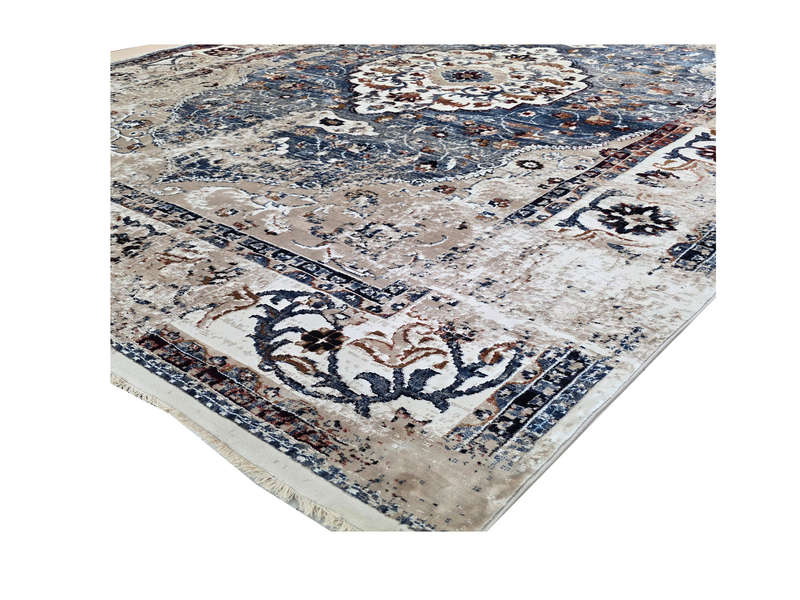 Blue Vintage Style Carpet 340 x 240 cm (3.5x2.5m)