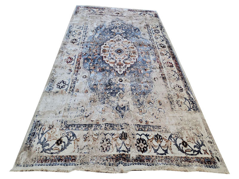 Blue Vintage Style Carpet 400 x 300 CM (4x3m)