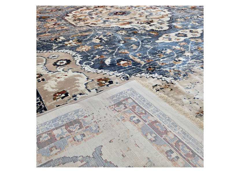Blue Vintage Style Carpet 400 x 300 CM (4x3m)