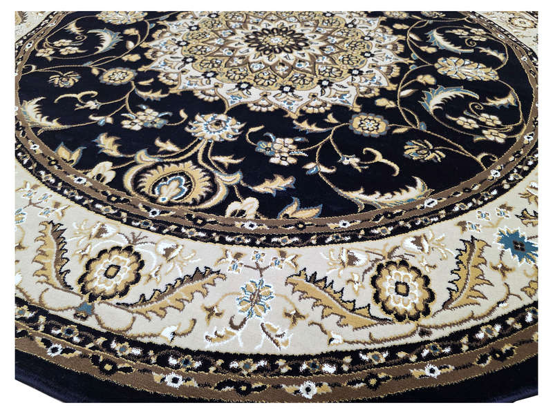 Fine Quality Navy Persian Style Round Carpet 200 x 200 CM