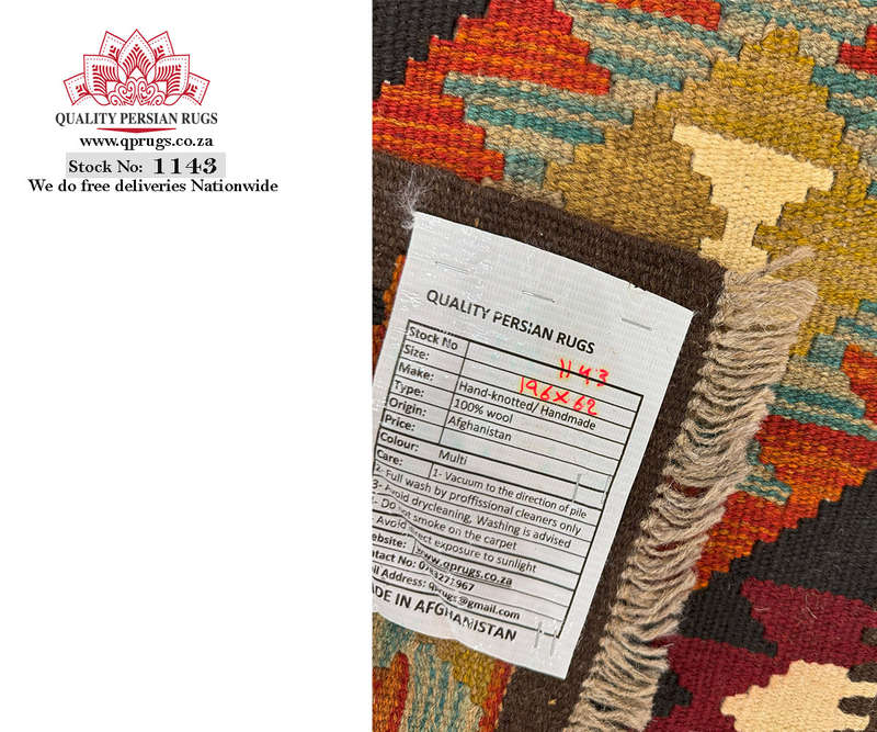 Gorgeous Afghan Maimana Kilim Runner 196 x 62 CM