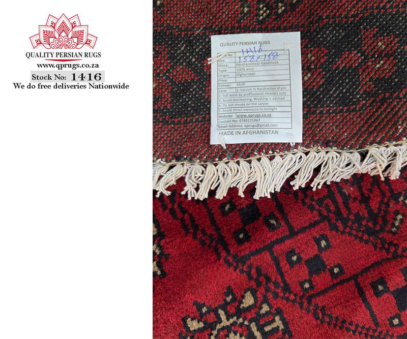 Gorgeous Red Afghan Hand-knotted Round Carpet 158 x 158 CM