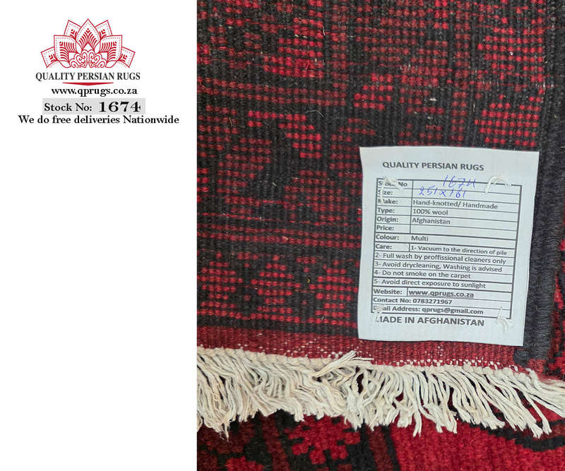 Gorgeous Red Afghan Elephant Foot Design Carpet 251 x 161 CM