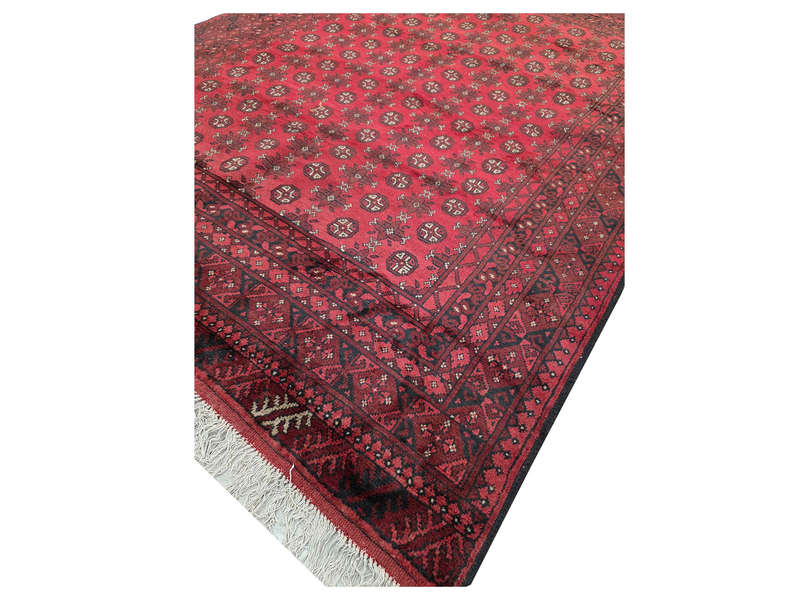 Beautiful Red Afghan Handmade Carpet 280 x 199 CM