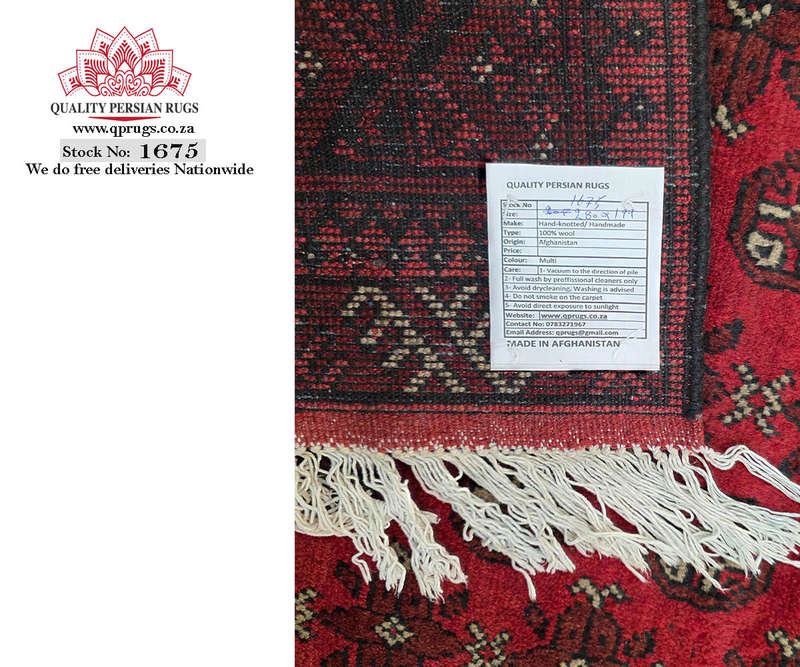 Beautiful Red Afghan Handmade Carpet 280 x 199 CM