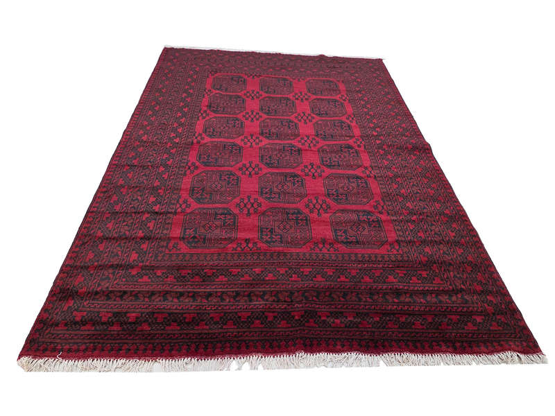 Gorgeous Red Afghan Hand-knotted Carpet 301 x 207 CM