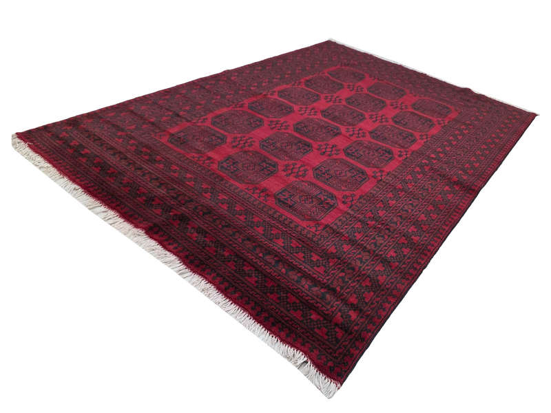 Gorgeous Red Afghan Hand-knotted Carpet 301 x 207 CM
