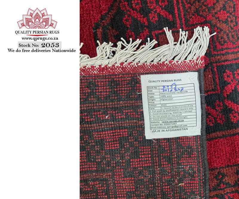 Gorgeous Red Afghan Hand-knotted Carpet 301 x 207 CM