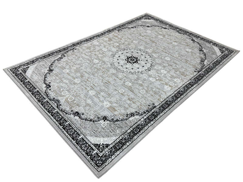Grey An Black Machine Made Carpet 230 x 160 CM